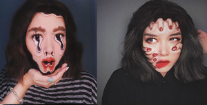 Loạt tác phẩm hoạ mặt kỳ dị của cô gái Việt khiến dân mạng choáng ngợp