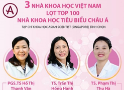 3 nhà khoa học Việt Nam lọt top 100 nhà khoa học tiêu biểu châu Á