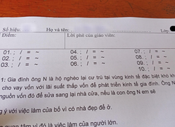 Học sinh 'té ghế' với đề thi toàn ký hiệu lạ