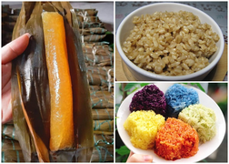 Chợ mạng tấp nập bán xôi ngũ sắc, rượu nếp dịp Tết Đoan Ngọ