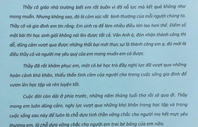 Lá thư xúc động của thầy hiệu trưởng gửi học trò trượt học sinh giỏi