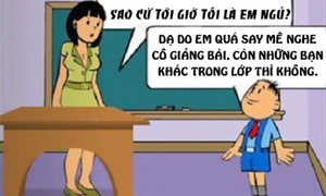 Ngủ gật vì mê cô giáo
