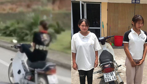 Khoe lái xe máy bằng chân trên mạng xã hội, nữ sinh bị xử lý