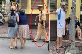 Trích xuất camera làm rõ việc CSGT ra giữa đường kéo ngã 2 phụ nữ đi xe máy