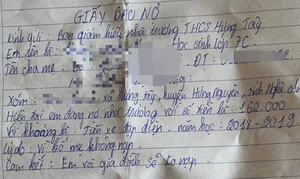 Nợ 162 nghìn đồng tiền gửi xe, nam sinh lớp 7 phải viết 'giấy báo nợ' với trường