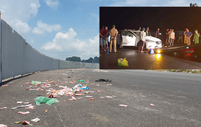 Dựng rào chắn cảnh báo sau vụ ô tô lao xuống biển khiến 4 người chết