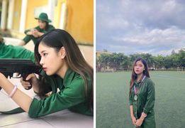 Ngẩn ngơ ngắm 'trai xinh gái đẹp' trường kinh tế trong màu áo quân sự