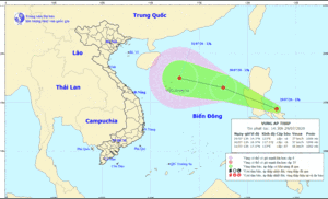 Vùng áp thấp đang đi vào Biển Đông và có khả năng mạnh lên