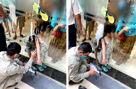 Tai nạn ít ai ngờ tới: Bé 3 tuổi kẹt tay vào khe cửa kính cường lực