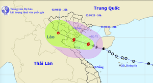 Bão số 2 cách đất liền 200km, đổ bộ Ninh Bình - Hà Tĩnh trong sáng mai