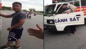 Cảnh cáo, điều chuyển công tác trung úy công an mặc quần đùi xử lý hàng rong