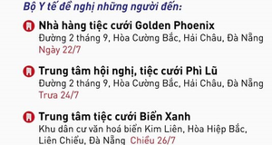 Khẩn: Những người đến 3 địa điểm này ở Đà Nẵng cần liên hệ y tế ngay
