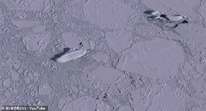 Vật thể lạ nghi tàu băng nằm trơ trọi ở ngoài khơi Nam Cực