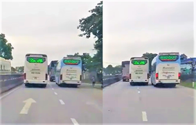 Video: Kinh hãi cảnh 2 xe khách chèn ép nhau trên quốc lộ 1A