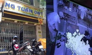 Tiệm vàng bị trộm 350 cây vàng: Công an đưa 1 thanh niên đến hiện trường