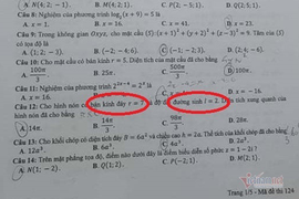 Một số câu hỏi trong đề Toán thi tốt nghiệp THPT đợt 2 chưa chính xác?