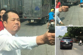 Nghi vấn xin vượt không được, tài xế rút súng đe dọa người đi đường