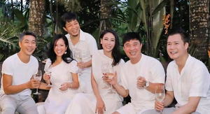 Hoa hậu Hà Kiều Anh, ca sĩ Quang Linh, Quang Dũng mở tiệc mừng Hồng Nhung trở về