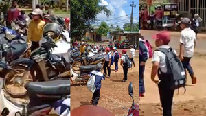 Đến giờ học, hiệu trưởng không mở cổng trường, học sinh phải đứng giữa trời nắng