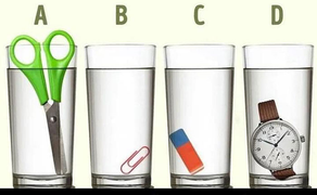 Đố bạn cốc nào chứa nhiều nước nhất?