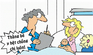 Khi con nhà hàng xóm giống chồng như đúc