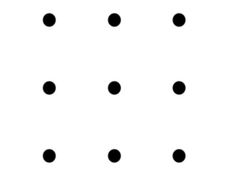 Làm sao nối 9 điểm này chỉ bằng một đường thẳng?