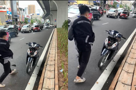 Va chạm giao thông với thai phụ, nam thanh niên đập phá xe người đến nhắc nhở