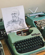 Dùng máy đánh chữ để vẽ tranh chân dung ở Ấn Độ