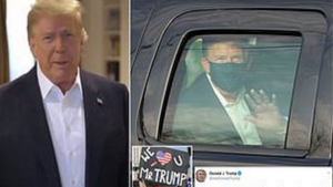 Video: Ông Trump rời viện chốc lát, vẫy tay chào người ủng hộ rồi quay lại