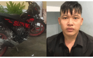 Đi xe máy giật điện thoại trên phố, tên cướp bị nạn nhân đạp ngã