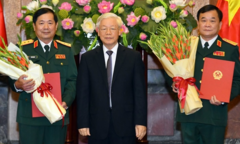 Tổng Bí thư, Chủ tịch nước trao quyết định thăng quân hàm 2 tướng lĩnh