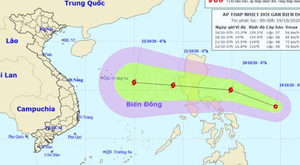Thêm áp thấp nhiệt đới hướng vào Biển Đông