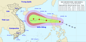 Bão Saudel có thể giật cấp 14, đi vào Biển Đông trong 24h tới
