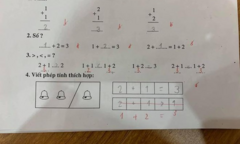 Trò ghi 2 + 1 > 1 bị cô gạch sai, bài toán tiểu học khiến dân mạng tranh cãi