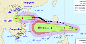 Bão số 8 cách Hoàng Sa 100km, thêm áp thấp nhiệt đới hướng vào Biển Đông