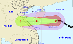 Bão số 8 gây mưa lớn ở Nghệ An -Thừa Thiên Huế từ đêm nay 24/10