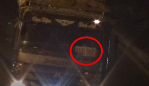 Bị CSGT xử phạt, xe tải 'thải bậy' đổi logo, tiếp tục vi vu trên phố Hà Nội