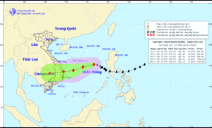 Bão số 10 đang đi chậm, sẽ suy yếu dần trước khi vào đất liền