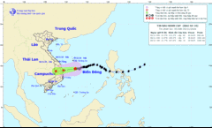 Bão số 10 cách bờ biển Quảng Ngãi - Phú Yên 330km 