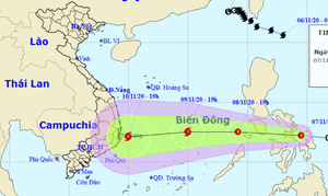 Áp thấp nhiệt đới có thể mạnh thành bão giật cấp 10 khi vào Biển Đông