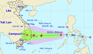 Áp thấp nhiệt đới có khả năng mạnh lên thành bão tiến vào Nam Trung Bộ