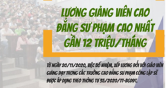 Từ 20/11, lương giảng viên cao đẳng sư phạm cao nhất gần 12 triệu/tháng