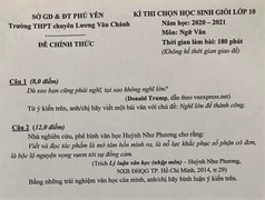Câu nói của ông Trump vào đề thi học sinh giỏi Văn