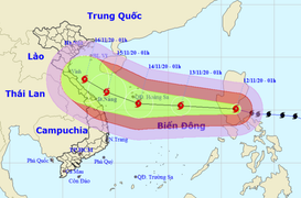 Bão Vamco giật cấp 15 tiến vào Biển Đông, Trung Bộ mưa rất to