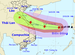 Bão số 13 đi vào đất liền Hà Tĩnh - Thừa Thiên Huế ngày 15/11, gió giật cấp 15