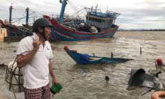 Bão 13 đổ bộ: Tàu cá bị sóng đánh chìm, gió quật đổ cây cổ thụ ở Huế