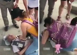 Cô gái quẳng điện thoại, ba lô để cấp cứu cụ ông ở sân bay 