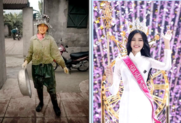 Ảnh Hoa hậu Đỗ Thị Hà mặc đồ nông dân lấm lem khiến dân mạng 'phát cuồng'