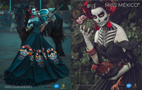 Những bộ váy 'ma quái' gây sốc tại cuộc thi Hoa hậu Mexico 2020