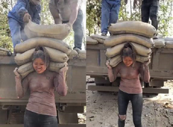 Sự thật bất ngờ về cô gái vác 20 tấn xi măng/ngày kiếm tiền chữa bệnh cho chồng